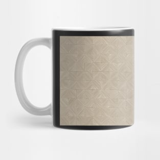 Sketcky organic lines in geometric formations of squares in taupe and cream Mug